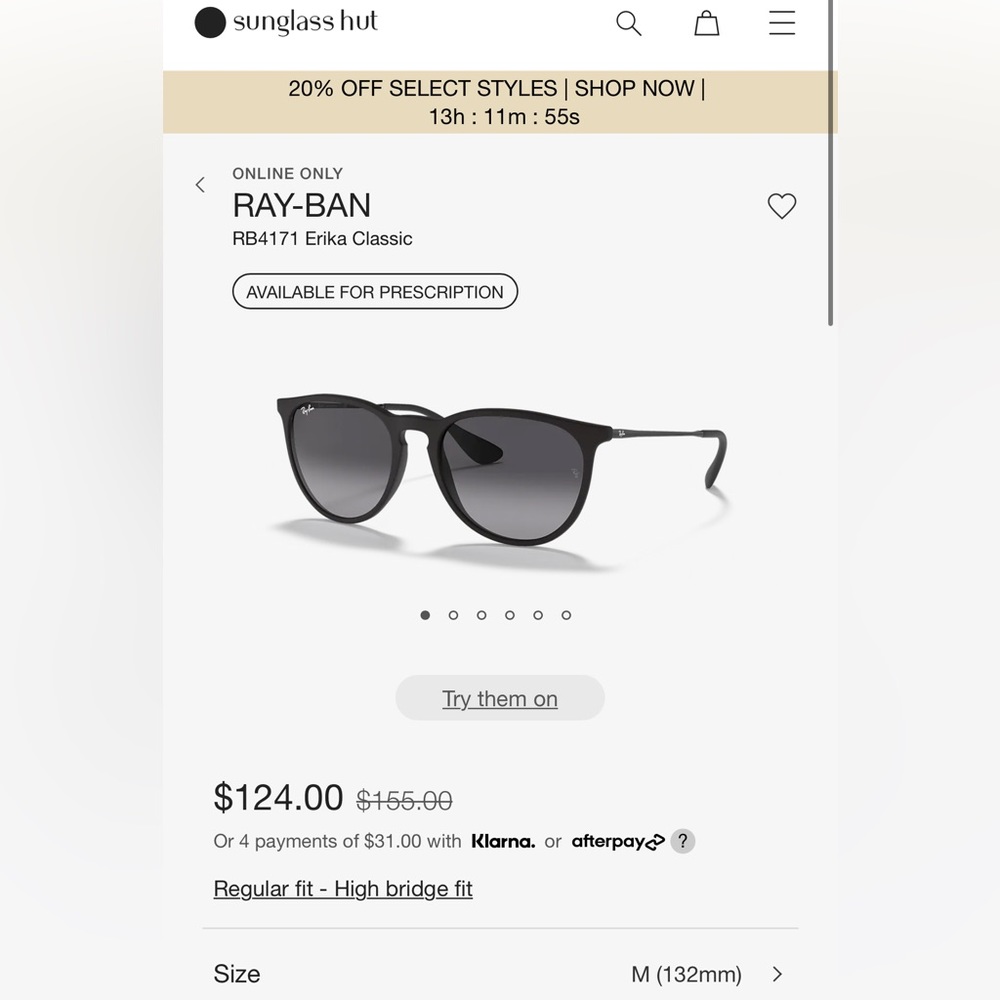 RAY-BAN
RB4171 Erika Classic Black